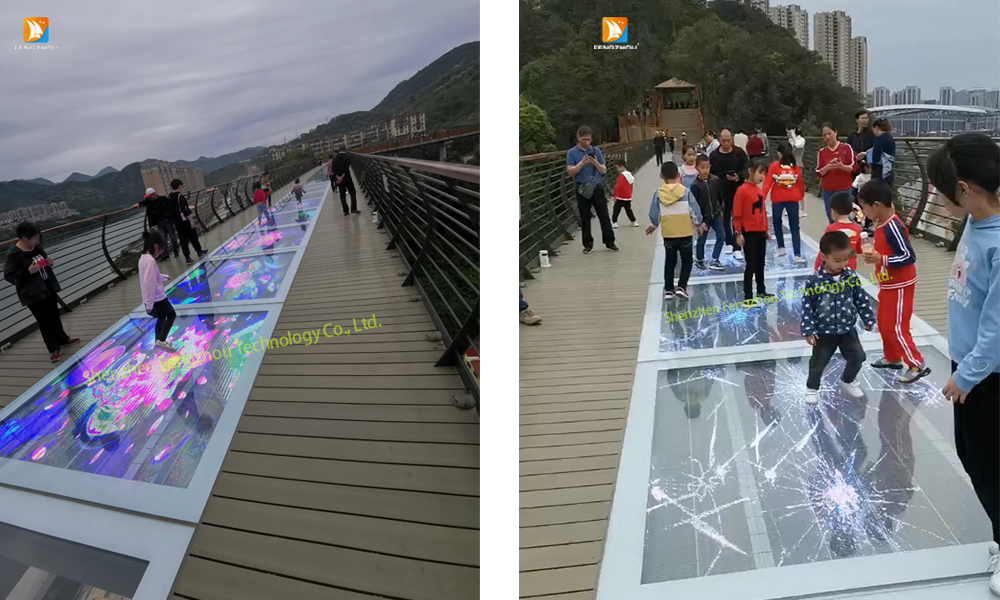 Glass plank road special effect screen